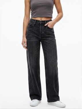 ​Hollister High-Rise Wide-Leg Jeans | Washed Black Denim | Size 00 Fits 24"Waist
